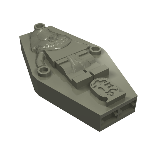 Lego Sarcophagus Lid 2 x 4 x 6 with Mummy Relief [Plain] / Dark Gray