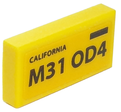 Lego Tile 1 x 2 with 'CALIFORNIA' and 'M31 OD4' and Black Rectangle Pattern (Sticker) - Set 40252