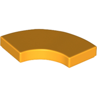 Lego Tile 2 x 2 Curved, Macaroni / Bright Light Orange