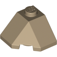 Lego Brick Wedged, Sloped 45° 2 x 2 Corner / Dark Tan