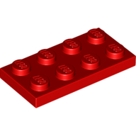 Lego Plate 2 x 4 / Red