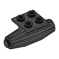 Lego Engine, Strakes, 2 x 2 Thin Top Plate / Black