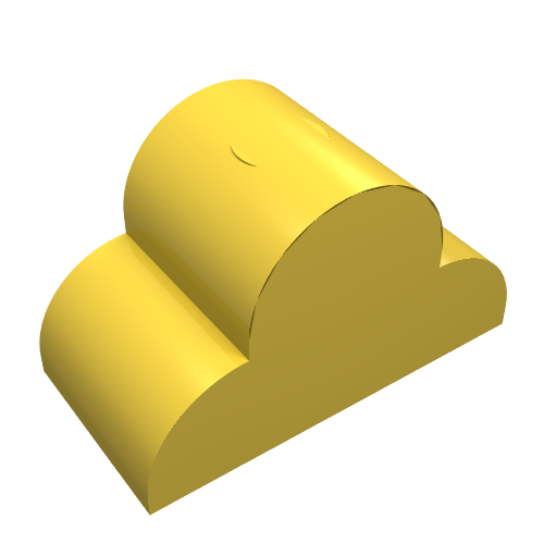 Lego Brick Curved 2 x 4 x 2 Triple, No Studs / Yellow