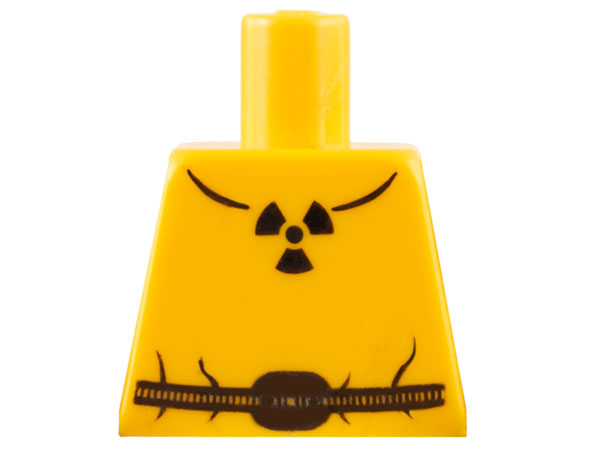 Lego Torso Safety Suit with Black Belt and Radioactivity Warning Pattern
