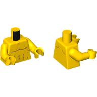 Lego Torso, Bare Chest with Muscles Outline, No Clavicles, Scapula Lines Print, Yellow Arms and Hands / Yellow