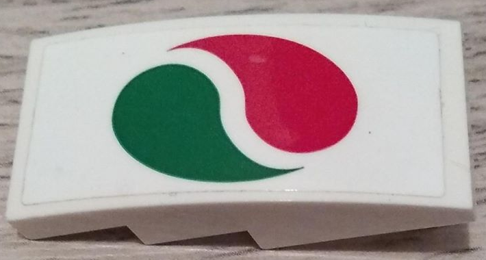 Lego Slope, Curved 4 x 2 with Octan Logo Pattern (Sticker) - Set 60132