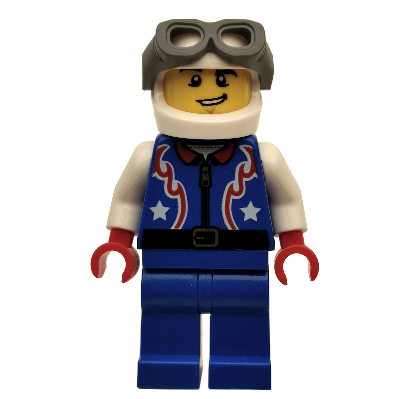 Lego Pilot - Blue Torso, Blue Legs, White Helmet