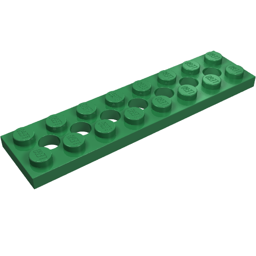 Lego Technic Plate 2 x 8 [7 Holes] / Green