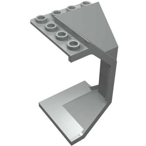 Lego Panel 4 x 4 x 6 Corner Concave / Light Gray