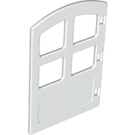 Lego Duplo Door 1 x 4 x 4 with Four Panes, Same Size and Curved Top / White