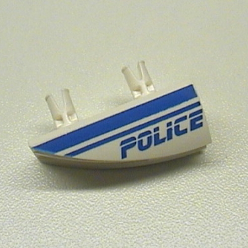 Lego Fairing 1 x 4 Side Flaring Intake with Two Pins and Police Blue Line Print Left