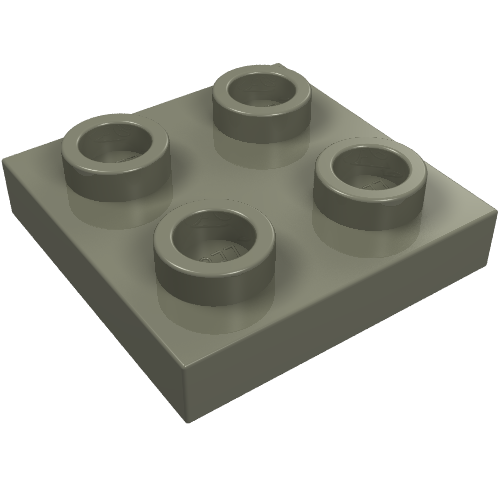 Lego Plate Special 2 x 2 with 1 Pin Hole [Split Underside Ribs] / Dark Gray