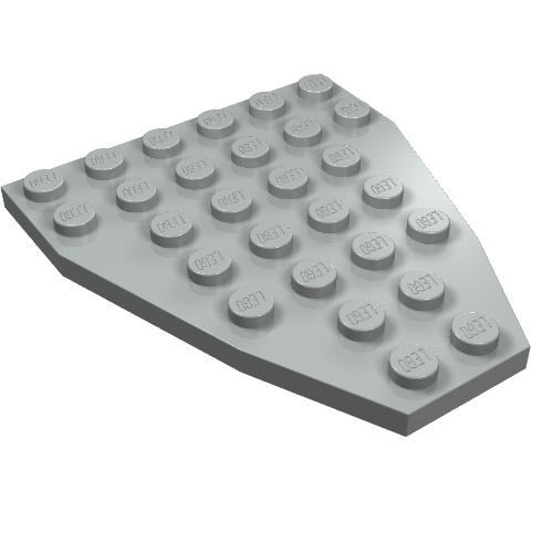 Lego Wedge Plate 7 x 6 Boat Bow without Stud Notches / Light Gray