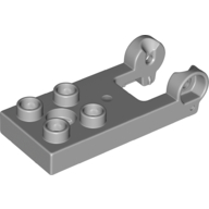 Lego Duplo Plate 2 x 3 with 4 Studs and Reinforced Hinge / Light Bluish Gray