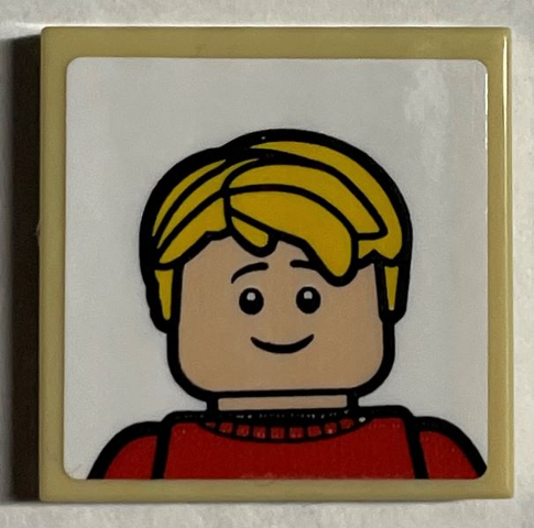Lego Tile 2 x 2 with Kevin McCallister Portrait Pattern (Sticker) - Set 21330