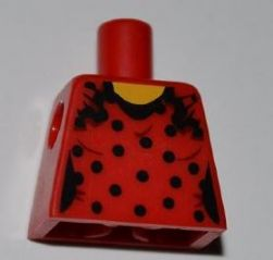 Lego Torso Female Bodice with Black Dots Pattern / Red