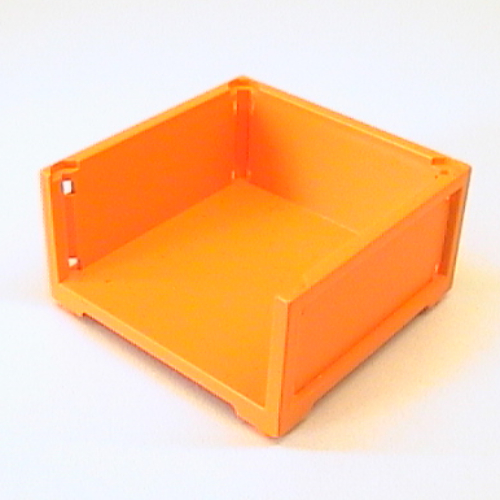Lego Scala, Container / Box 7 x 7 x 3 with 3 sides / Orange