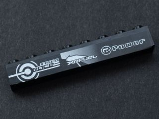 Lego Brick 1 x 8 with 'ANWO RACE', 'XRFUEL' and 'Power' on Black Background Pattern (Sticker) - Set 8134
