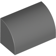 Lego Brick Curved 1 x 2 x 1 No Studs / Dark Bluish Gray