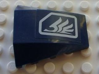 Lego Wedge 4 x 4 Triple Curved No Studs with White Quad Wing on Dark Blue Background Pattern (Sticker) - Set 8103 / Dark Blue