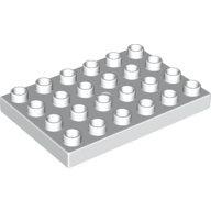 Lego Duplo Plate 4 x 6 / White