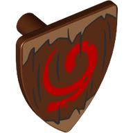 Lego Shield Triangular with Red Symbol, Dark Tan Border Print