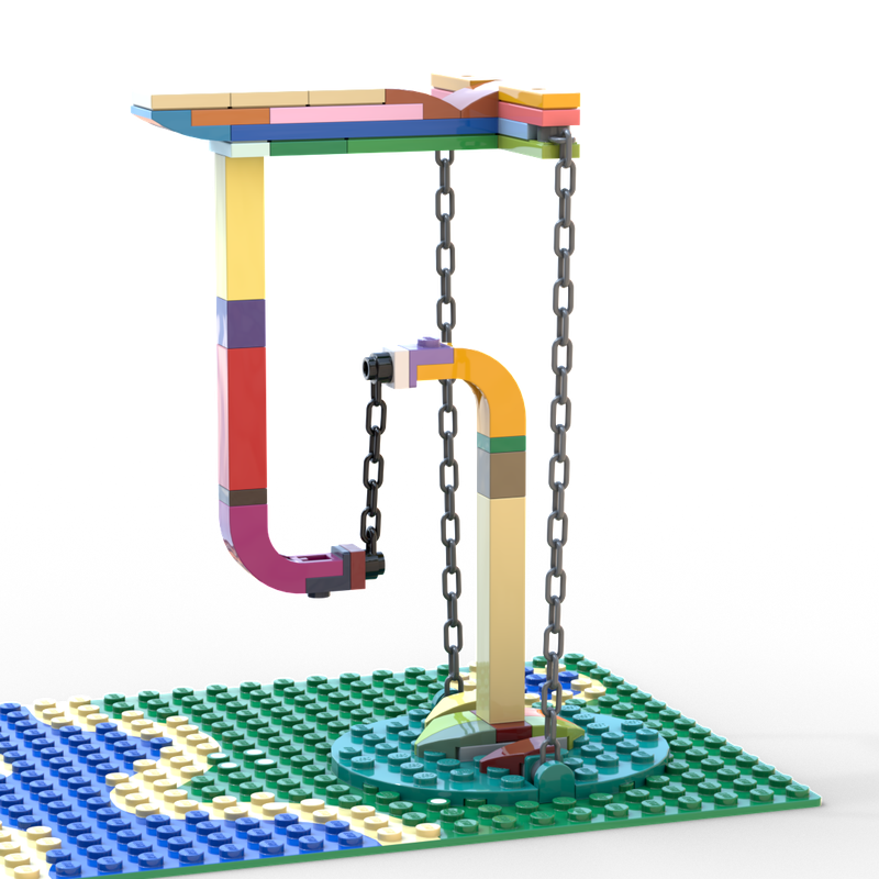 Lego Colorful Tensgrity Sculpture