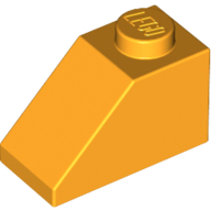 Lego Slope 45° 2 x 1 with Bottom Pin / Bright Light Orange