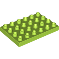 Lego Duplo Plate 4 x 6 / Lime