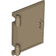 Lego Window 1 x 2 x 3 Shutter with Hinges and Handle / Dark Tan