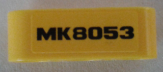 Lego Technic, Liftarm Thick 1 x 3 with Black 'MK8053' Pattern (Sticker) - Set 8053