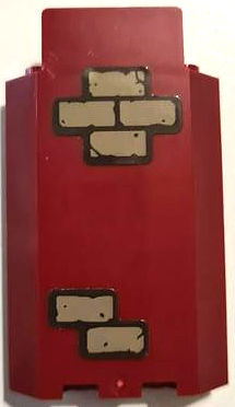 Lego Panel 3 x 3 x 6 Corner Wall without Bottom Indentations with Dark Tan Bricks Pattern 2 (Stickers) - Set 70425