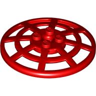 Lego Dish 6 x 6 Inverted, Radar / Webbed [Anti-studs at 90°] / Red