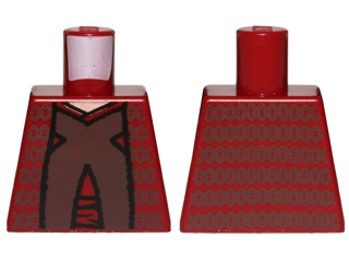 Lego Torso SW Chancellor Palpatine, Horizontal Trim Pattern / Dark Red