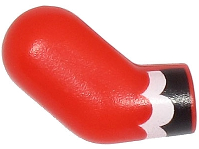 Lego Arm, Right with Black and White Feathers Pattern / Red