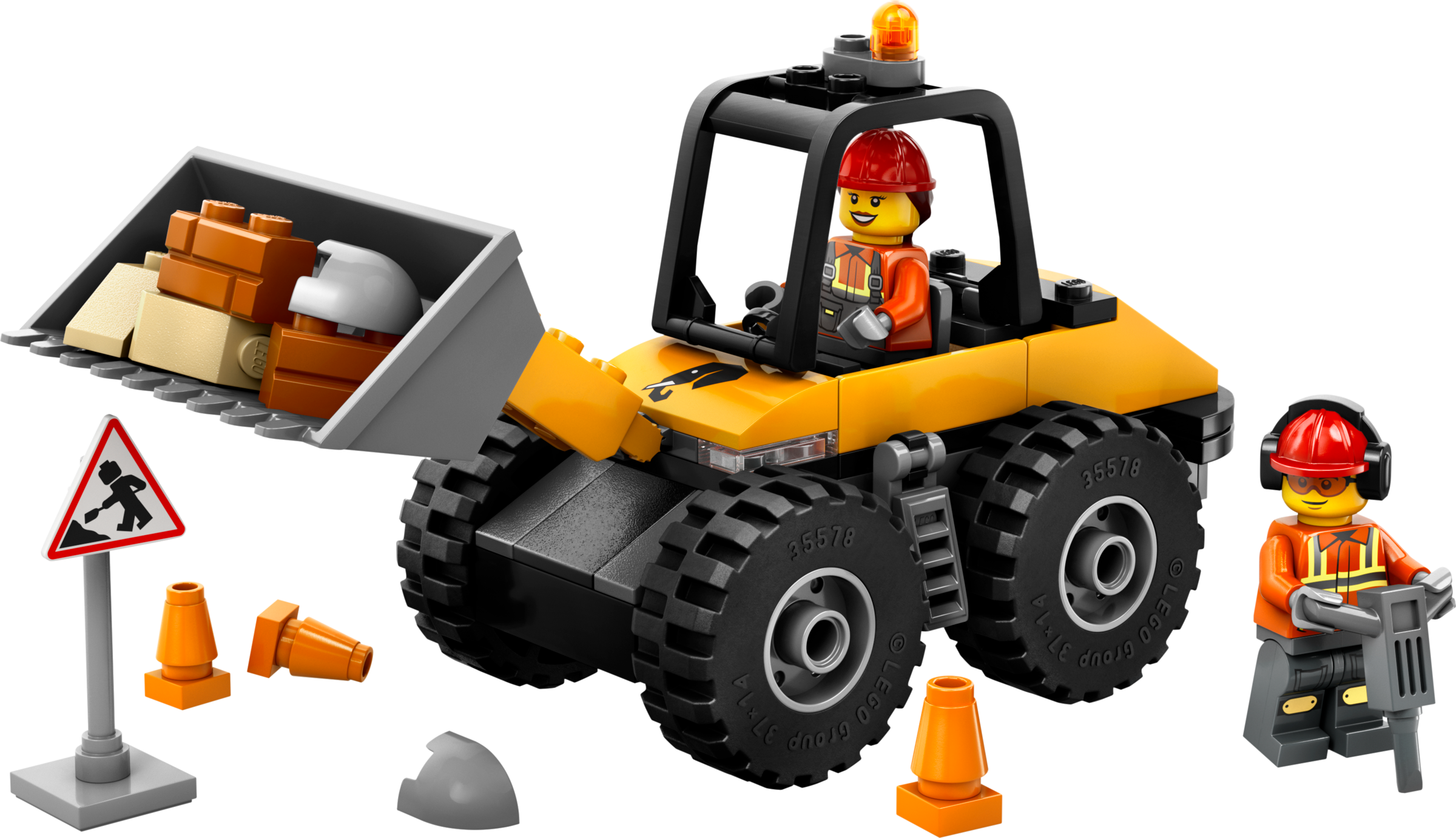 Lego Yellow Construction Wheel Loader
