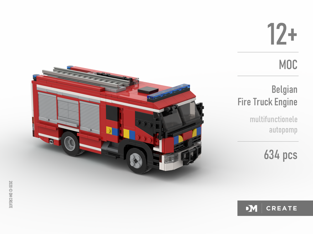 Lego MOC - Belgian Fire Truck Engine (multifunctionele autopomp)