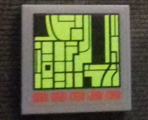 Lego Tile 2 x 2 with Computer Screen with City Map and Red Buttons Pattern (Sticker) - Set 76023