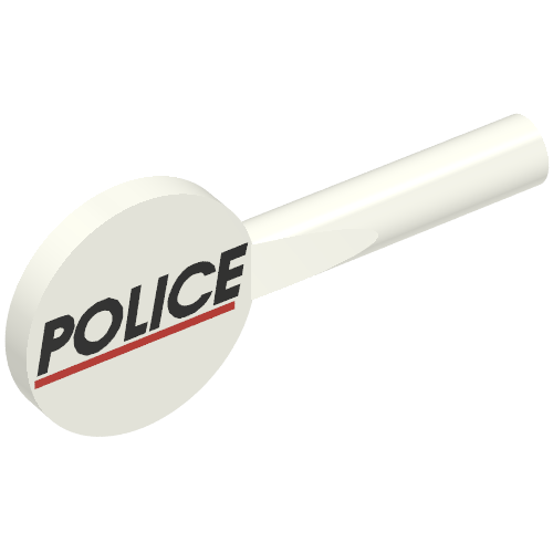 Lego Equipment Signal Paddle with 'POLICE' Red Line Print
