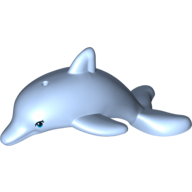 Lego Animal, Dolphin, Jumping with Bottom Axle Holder, Blue Eyes and Eyelashes Print
