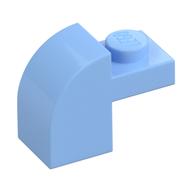 Lego Brick Curved 1 x 2 x 1 1/3 with Curved Top / Bright Light Blue