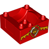 Lego Duplo Train Cab / Tender Base with Bottom Tubes with Lion on Shield Print (No. 4)