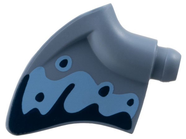 Lego Arm with Wing, Pterodactyl with Bright Light Blue and Dark Blue Markings Pattern Model Right Side / Sand Blue