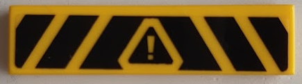 Lego Tile 1 x 4 with Warning Triangle and Black Danger Stripes on Transparent Background Pattern (Sticker) - Set 60188