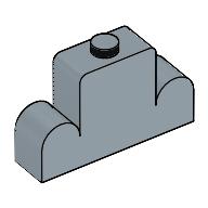 Lego Brick Curved 1 x 4 x 2 Centre Stud Top / Sand Blue