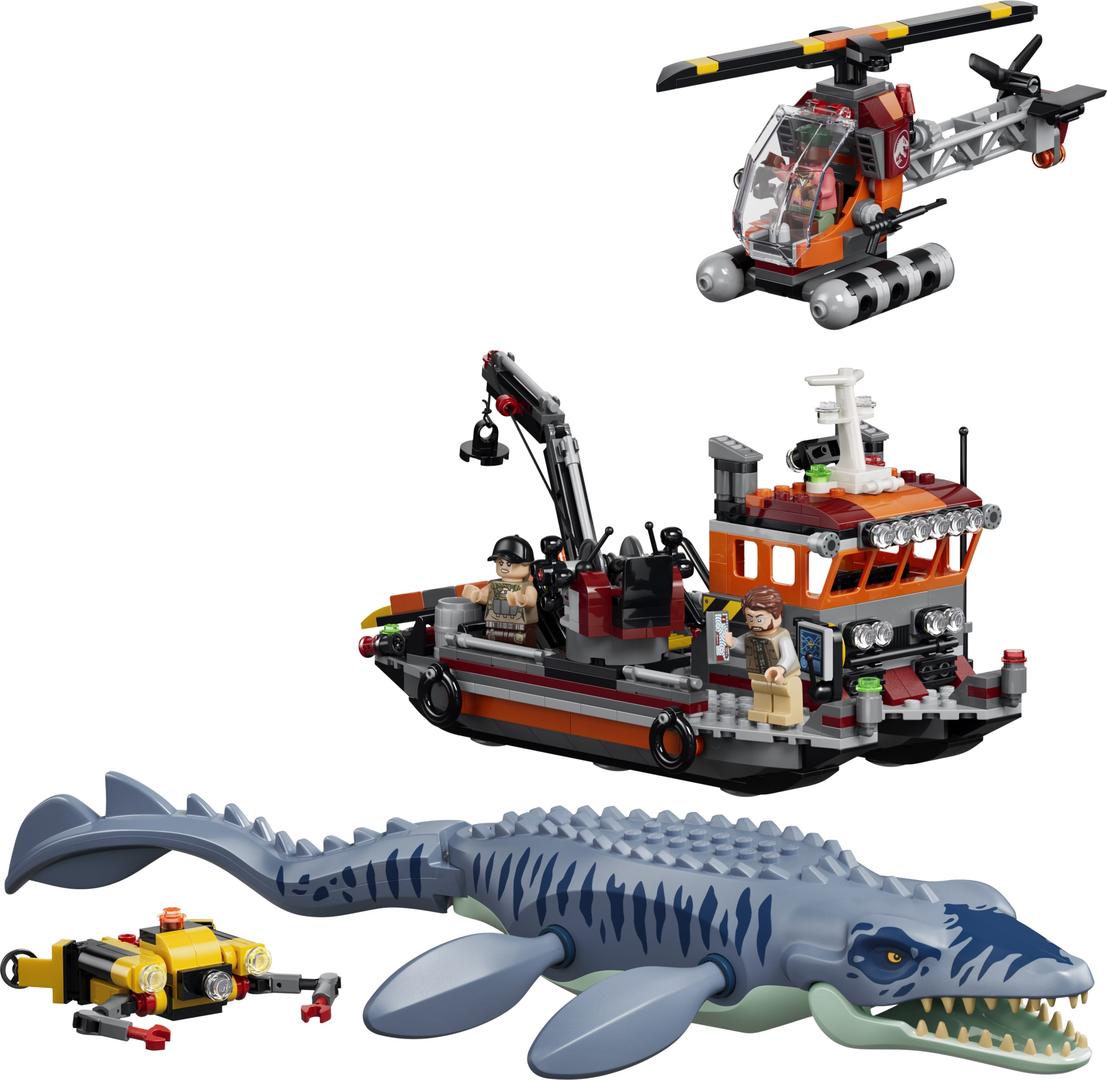Lego Mosasaurus Dinosaur Boat Attack