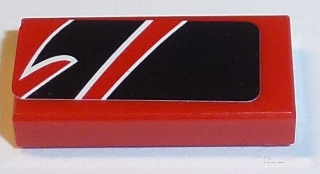 Lego Tile 1 x 2 with Black Togokahn Pattern, Model Rear Right (Sticker) - Set 8159