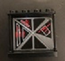 Lego Panel 1 x 4 x 3 with Side Supports - Hollow Studs with Red and White Signs on Screen Pattern Model Right Side (Sticker) - Set 75095