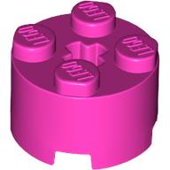 Lego Brick Round 2 x 2 with Axle Hole / Dark Pink