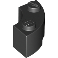 Lego Brick Round Corner 2 x 2 Macaroni with Stud Notch and Reinforced Underside [New Style] / Black